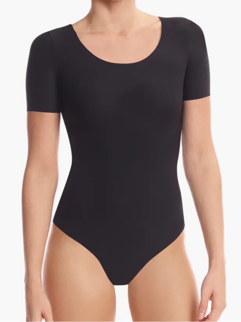 Commando Black Butter Scoop Neck Bodysuit Short Sleeves Small - Picture 2 of 6